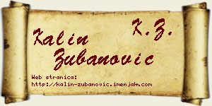 Kalin Zubanović vizit kartica
